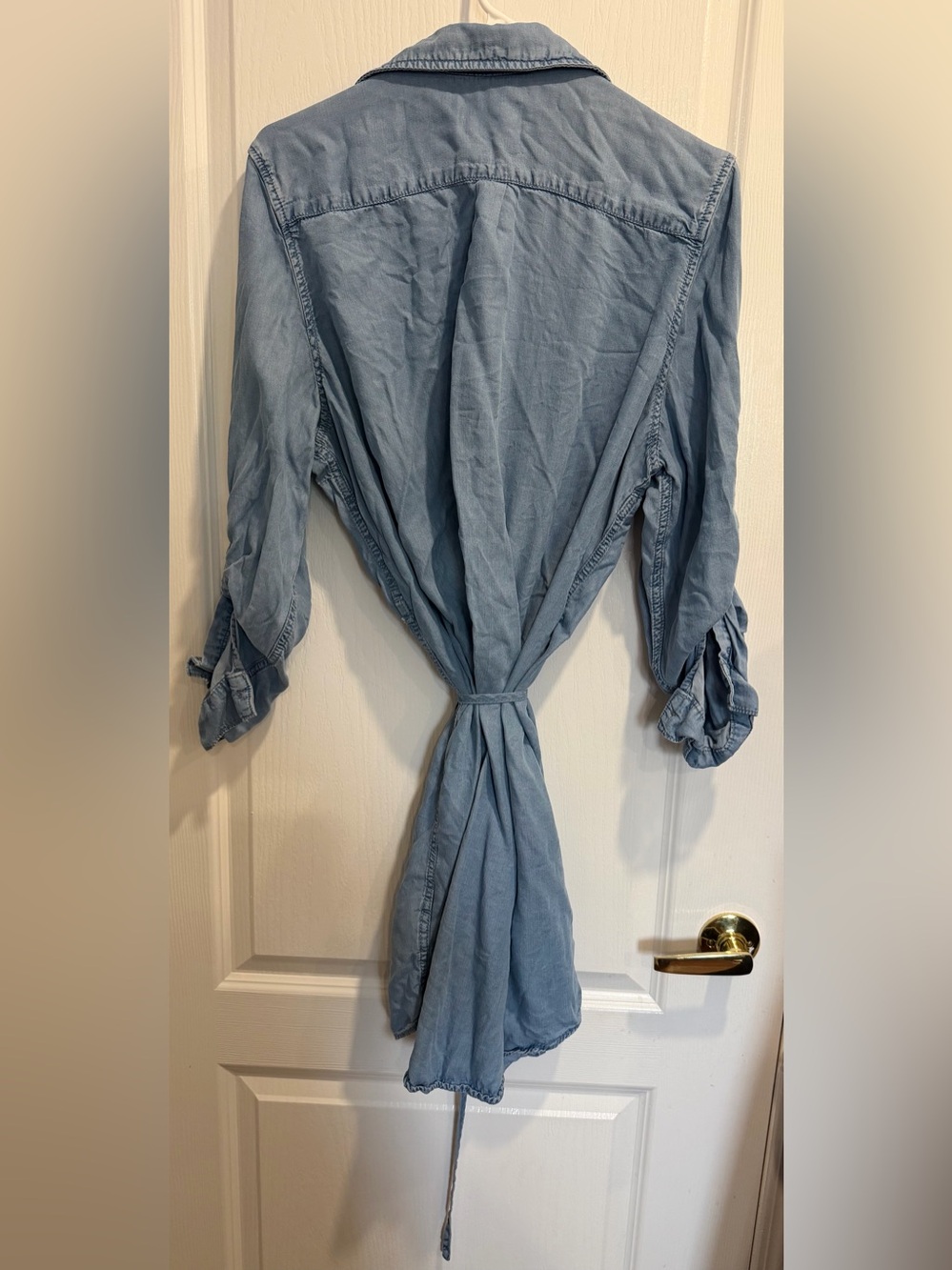Parasuco Light Blue Denim Tie-Front Jacket - Picture 3 of 4